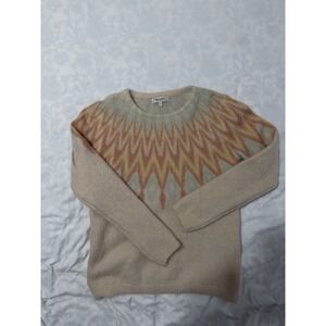 Bartolini Chevron‎ Alpaca Mohair Blend Crewneck Sweater Women's S Made In Italy